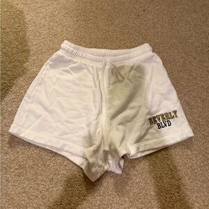 Zara White Athletic Shorts with Elastic Waistband